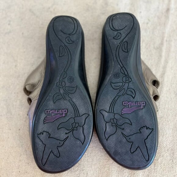 Dansko Woman's Janie Leather Pewter Metallic Summer Sandals Sz 10.5-11 - Picture 4 of 10